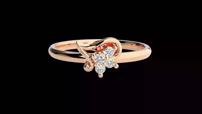 Ultra light wt minimalist Women Ring 3dm renders detail