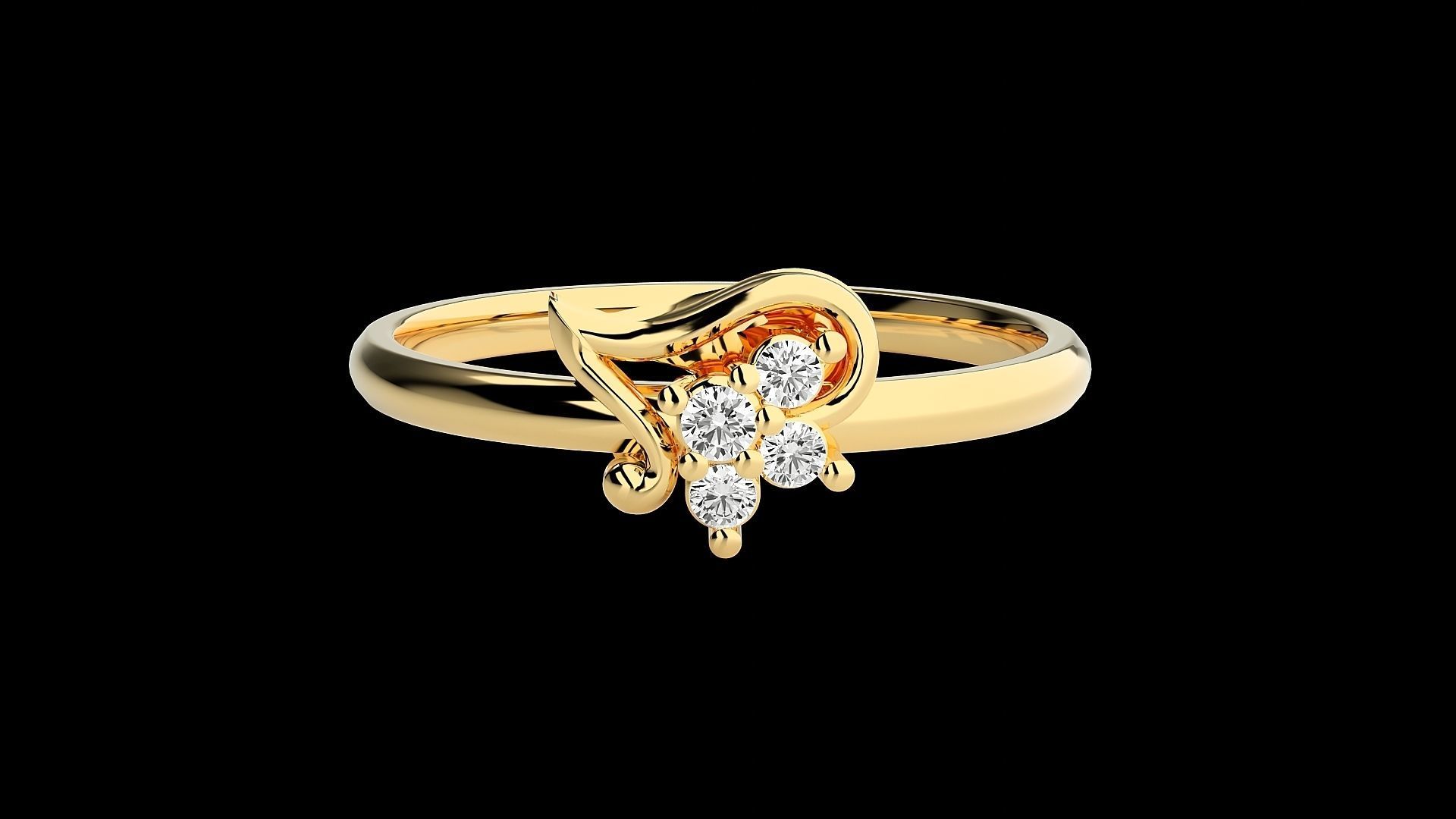 Ultra light wt minimalist Women Ring 3dm renders detail 3D print model_7