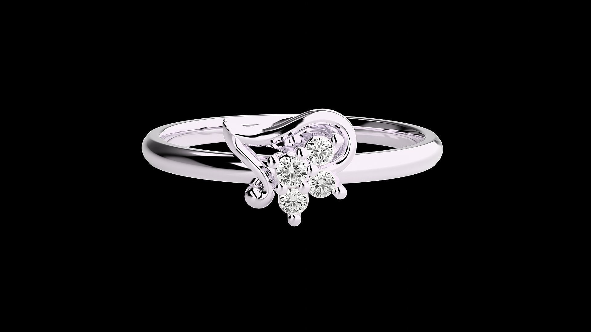 Ultra light wt minimalist Women Ring 3dm renders detail 3D print model_4