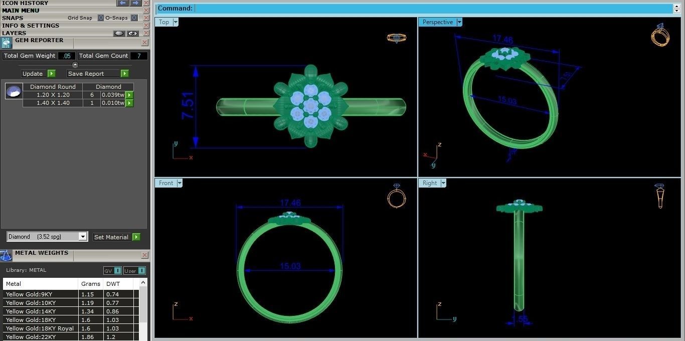 Ultra light wt minimalist Women Ring 3dm renders detail 3D print model_4