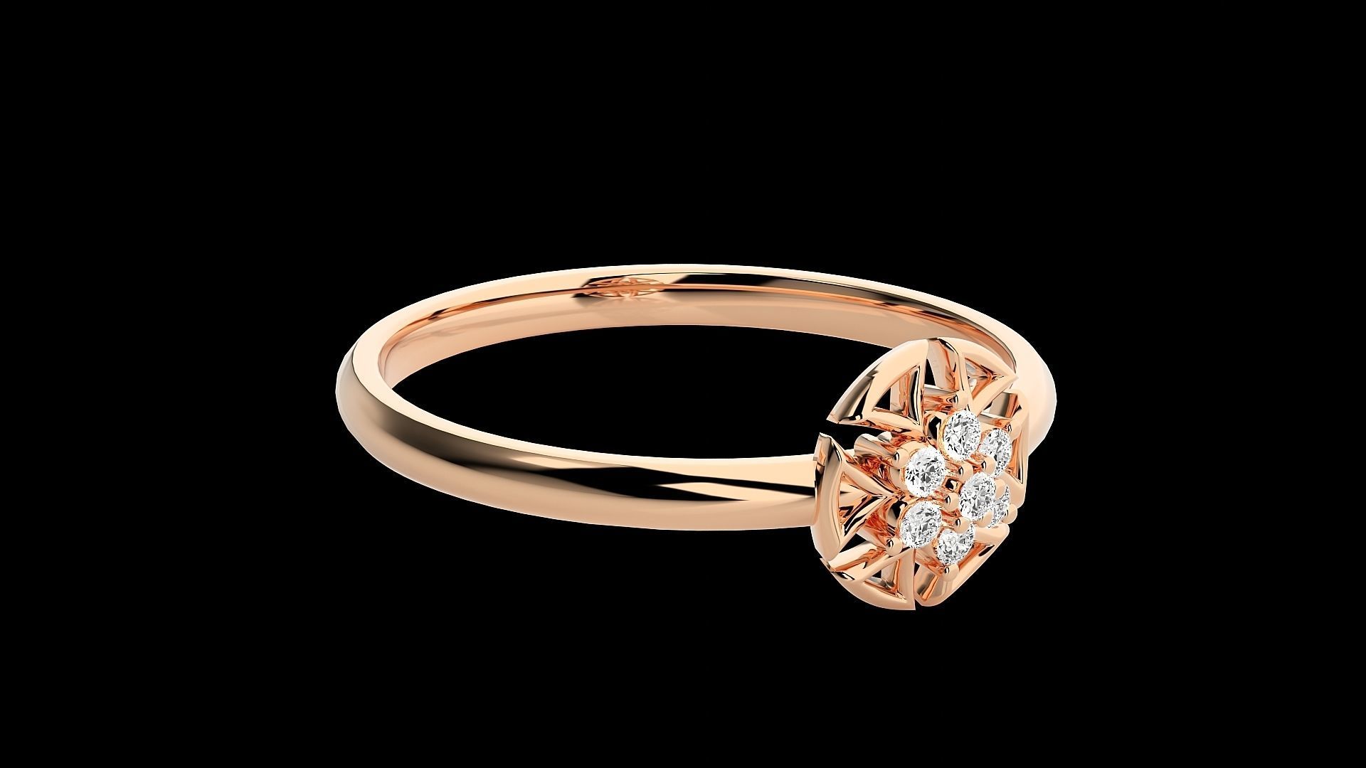 Ultra light wt minimalist Women Ring 3dm renders detail 3D print model_1