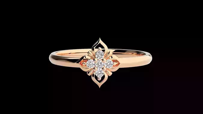 Ultra light wt minimalist Women Ring 3dm renders detail