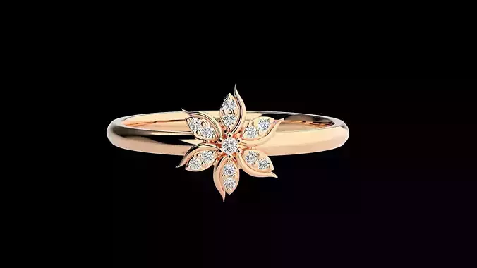 Ultra light wt minimalist Women Ring 3dm renders detail