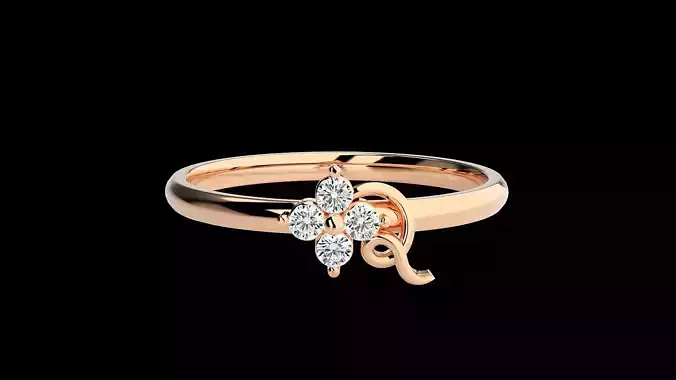 Ultra light wt minimalist Women Ring 3dm renders detail