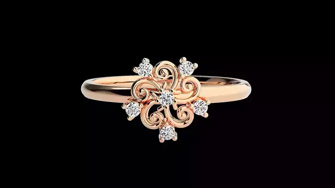 Ultra light wt minimalist Women Ring 3dm renders detail