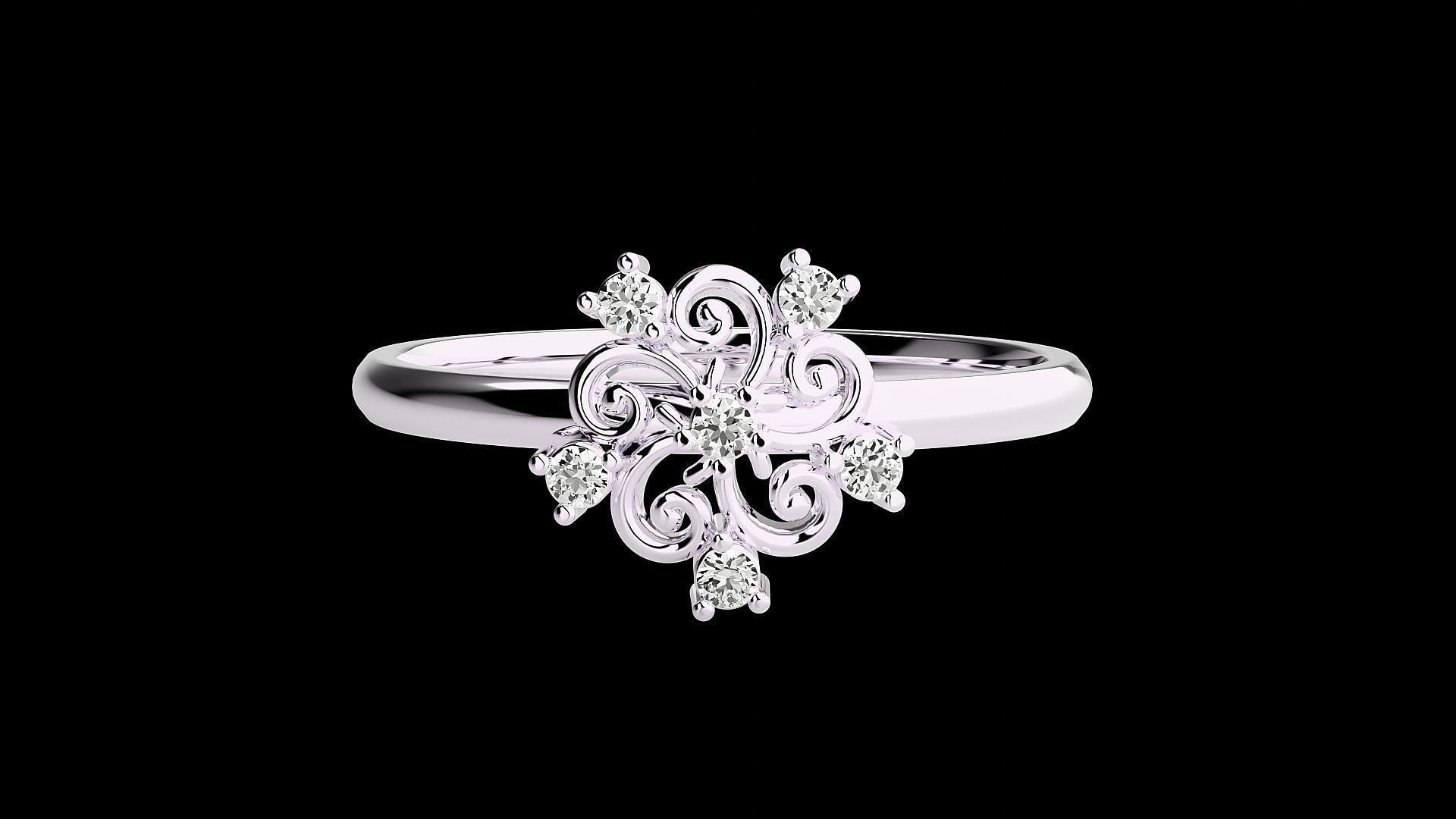 Ultra light wt minimalist Women Ring 3dm renders detail 3D print model_3