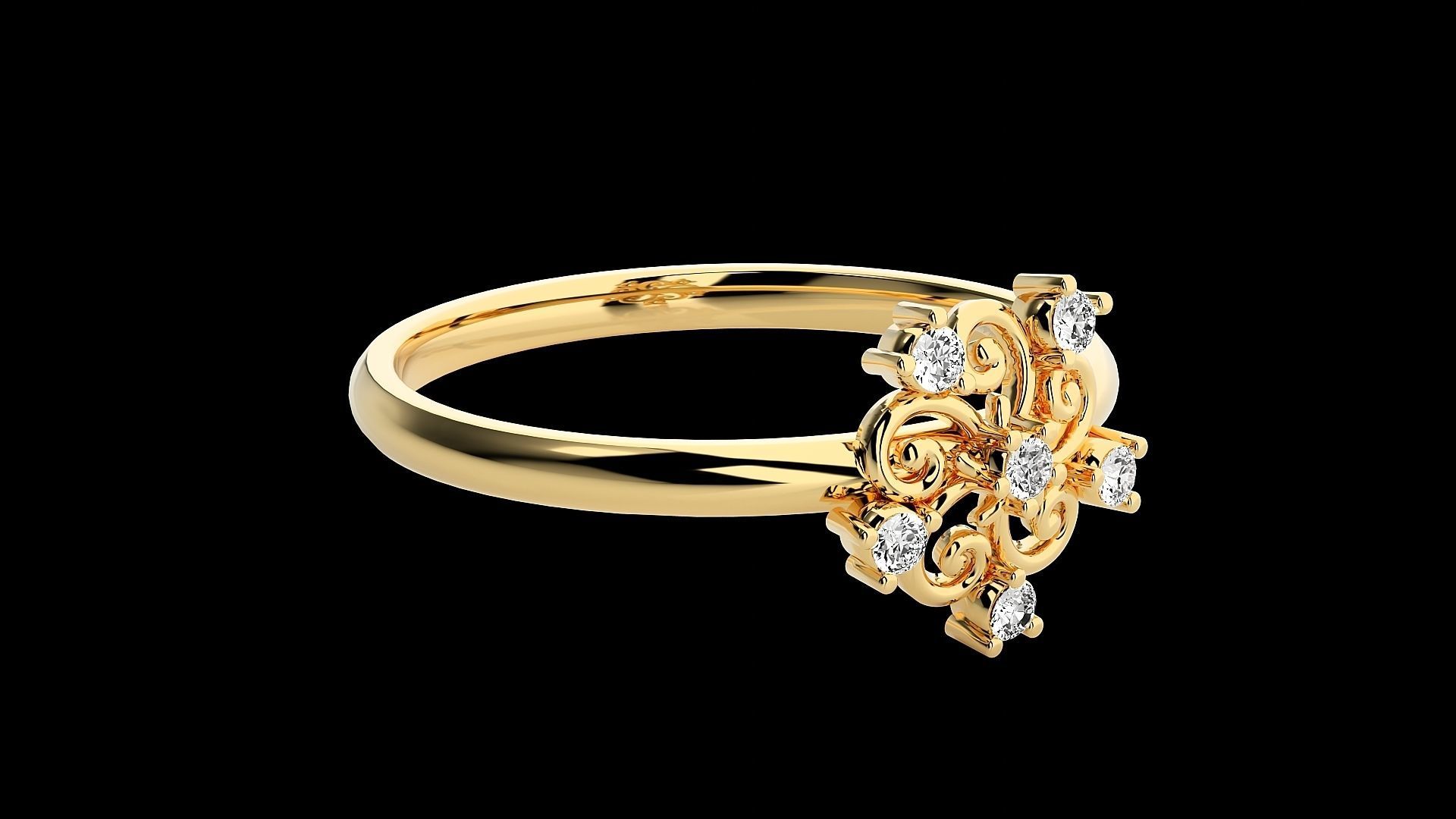 Ultra light wt minimalist Women Ring 3dm renders detail 3D print model_8