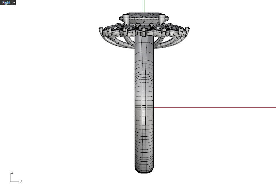 Cluster ring with oval gem 3D print model_14