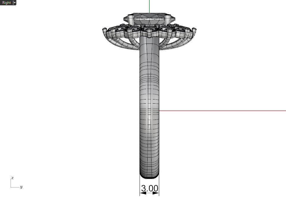 Cluster ring with oval gem 3D print model_15