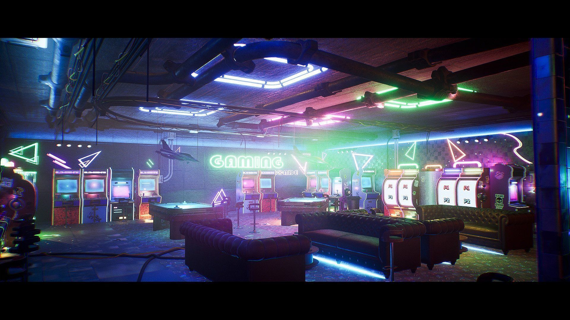 Cyber Arcade Environment kit - UE5 Low-poly 3D model_2