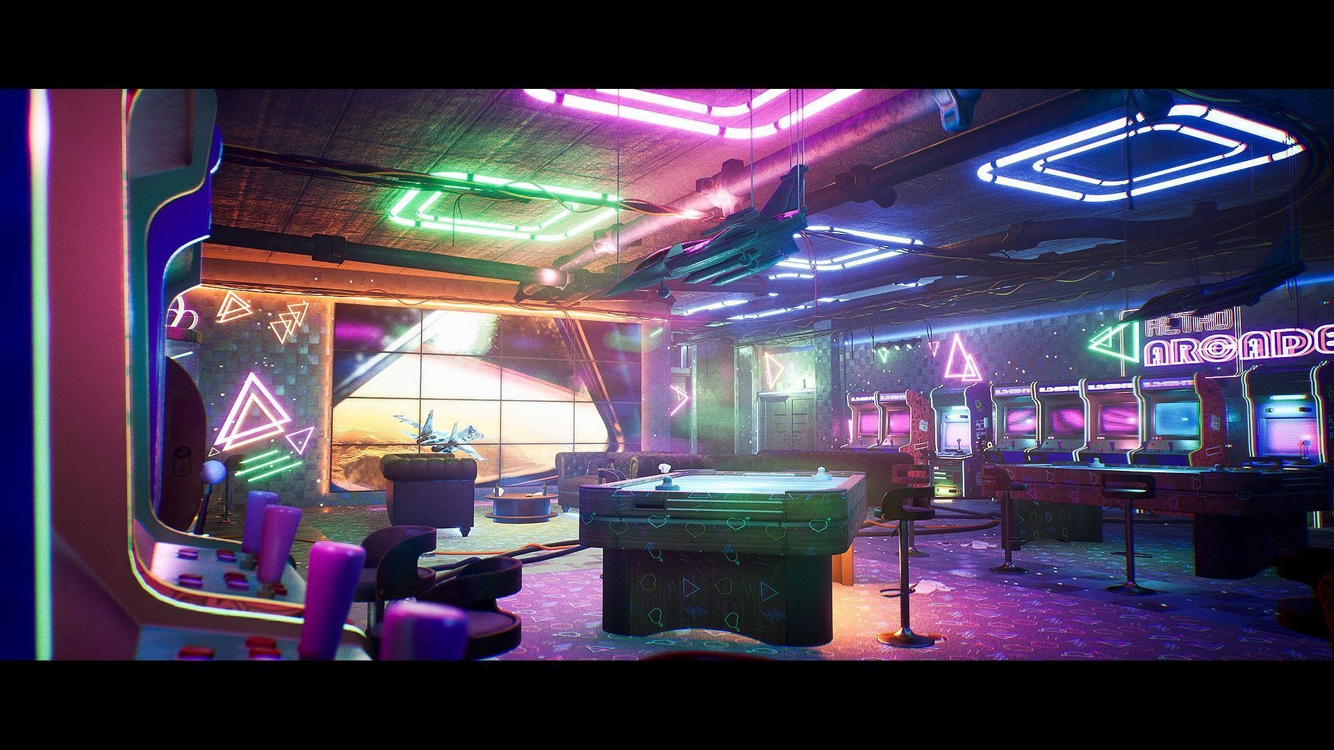 Cyber Arcade Environment kit - UE5 Low-poly 3D model_4