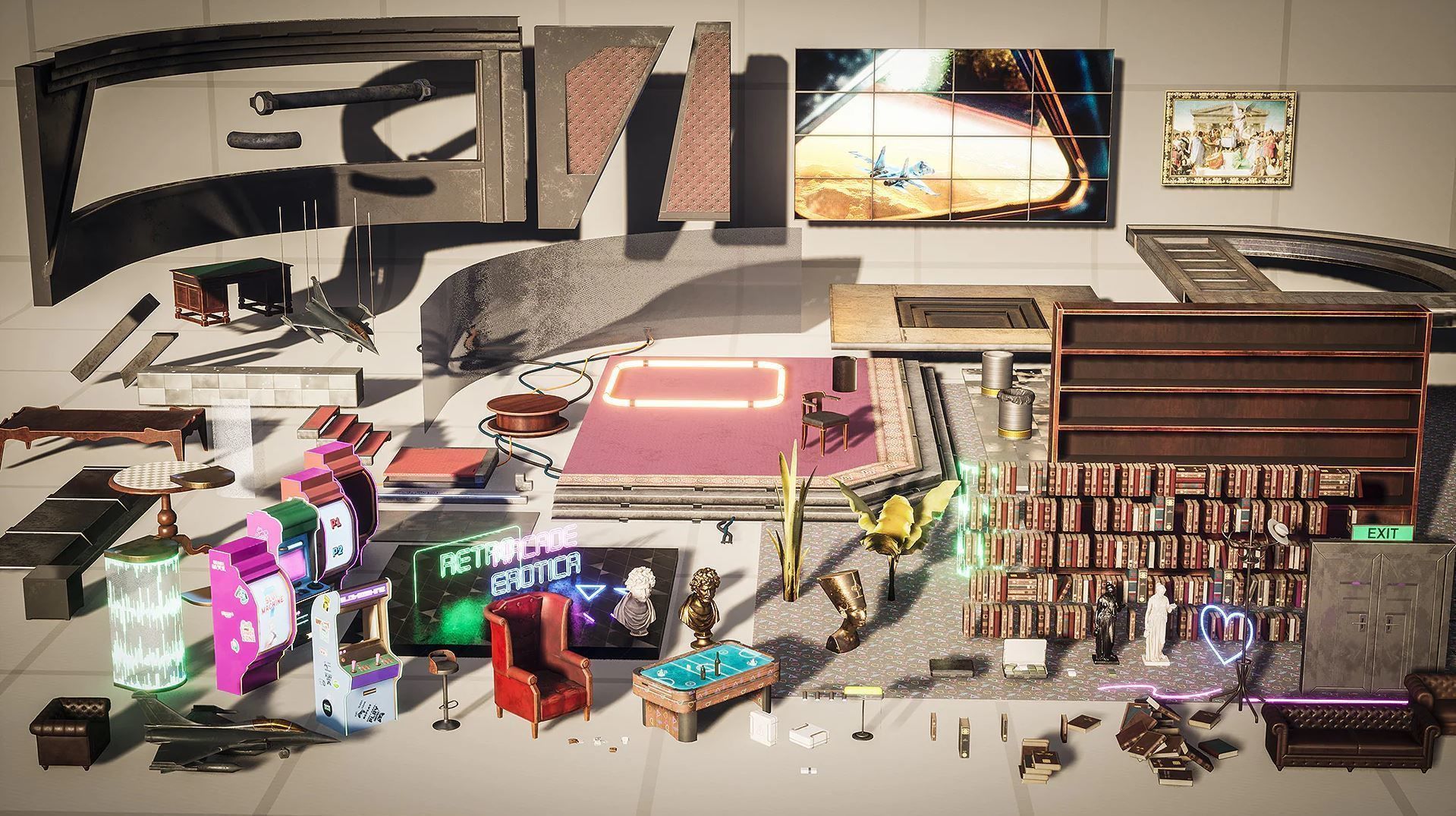 Cyber Arcade Environment kit - UE5 Low-poly 3D model_9
