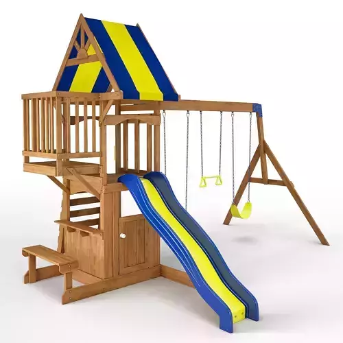 Peninsula Wooden Swing Set 3D model