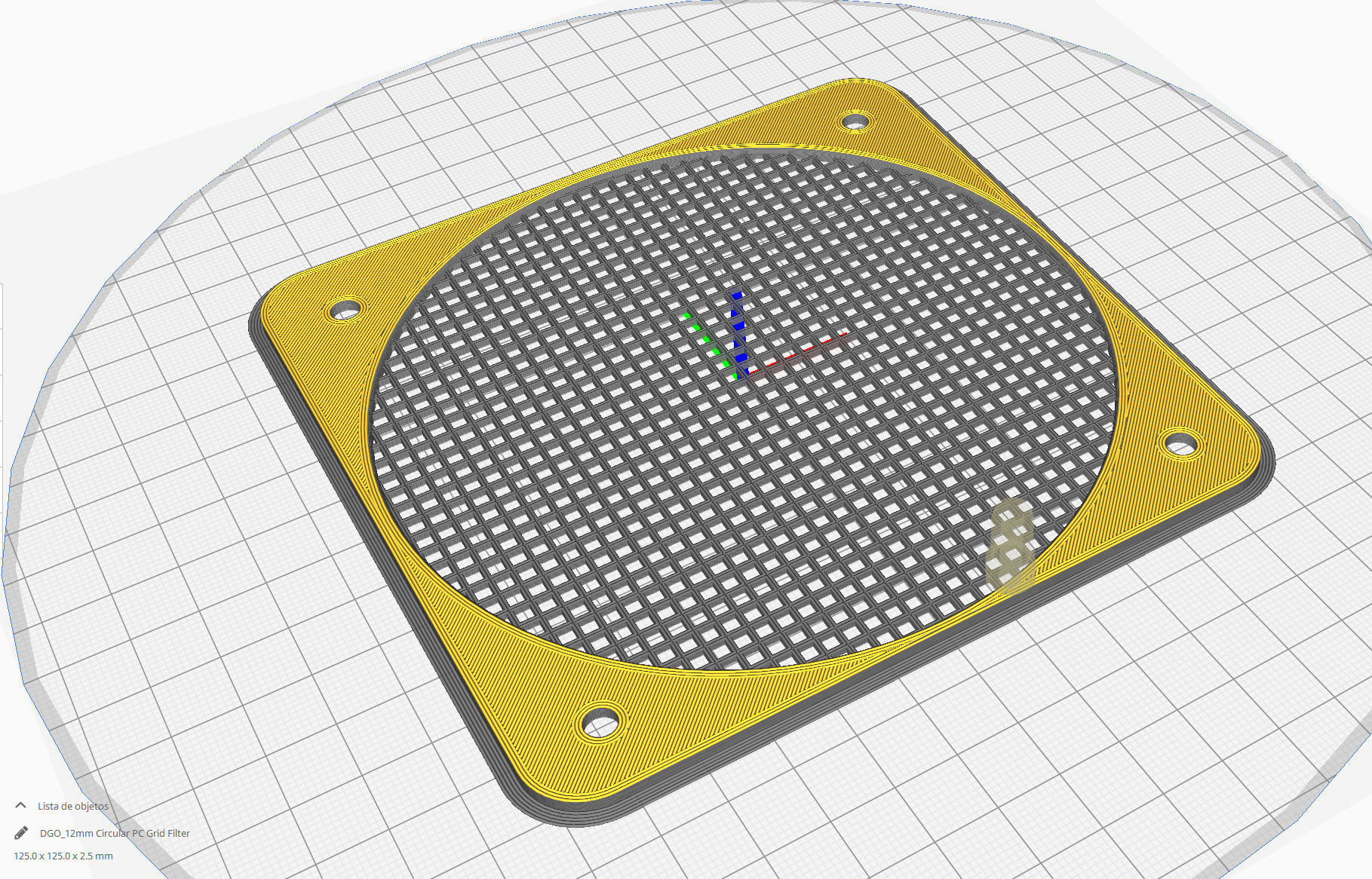12mm Circular PC Grid Filter 3D print model_7