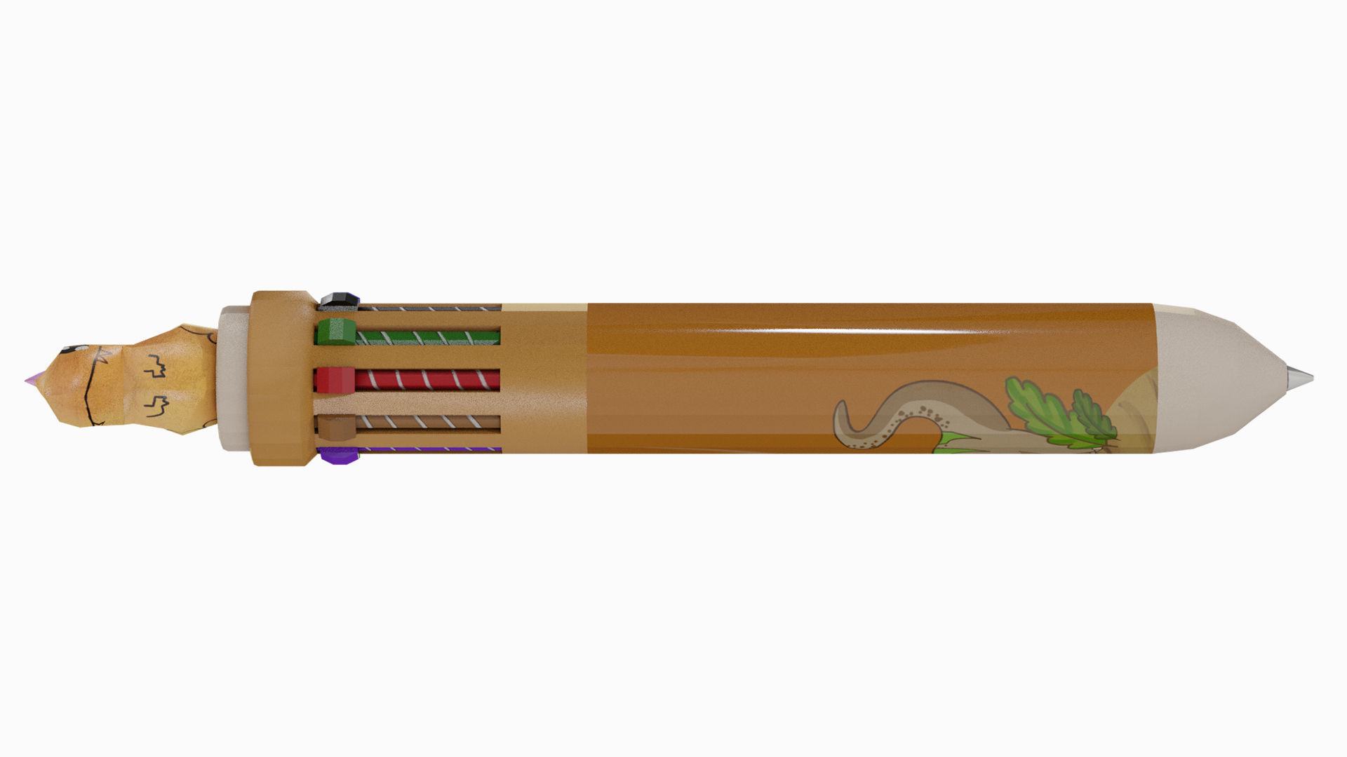 Multicolor Pen Low-poly 3D model_9
