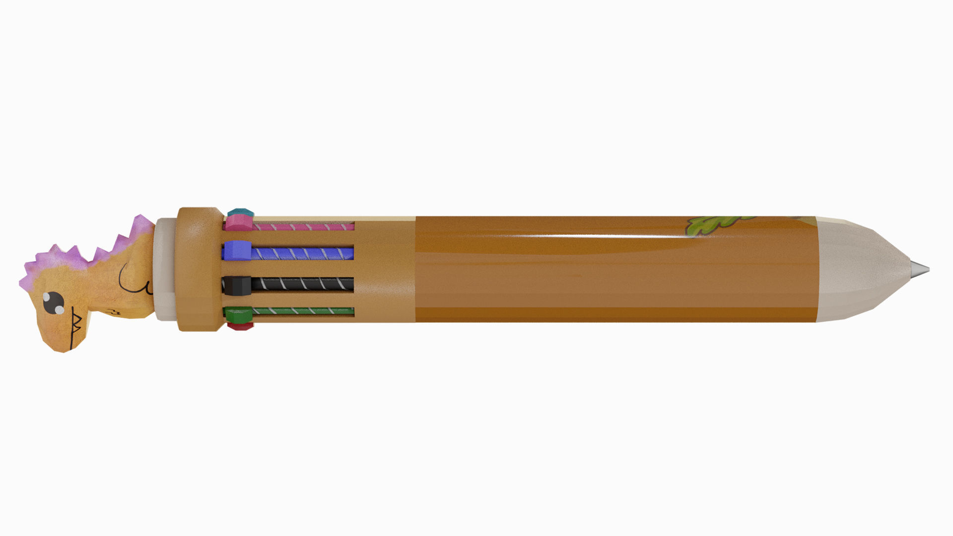 Multicolor Pen Low-poly 3D model_7