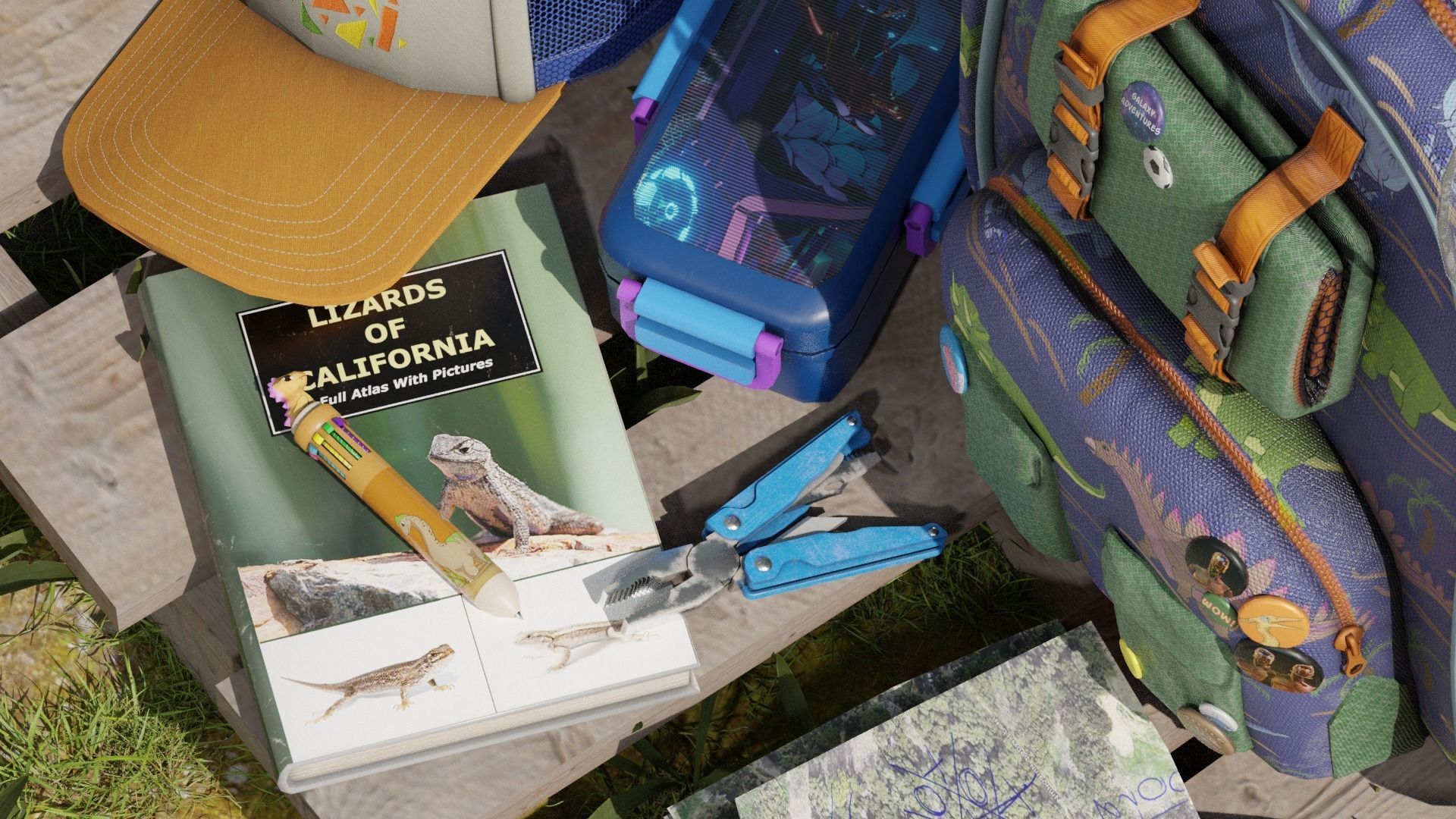 Multicolor Pen Low-poly 3D model_12