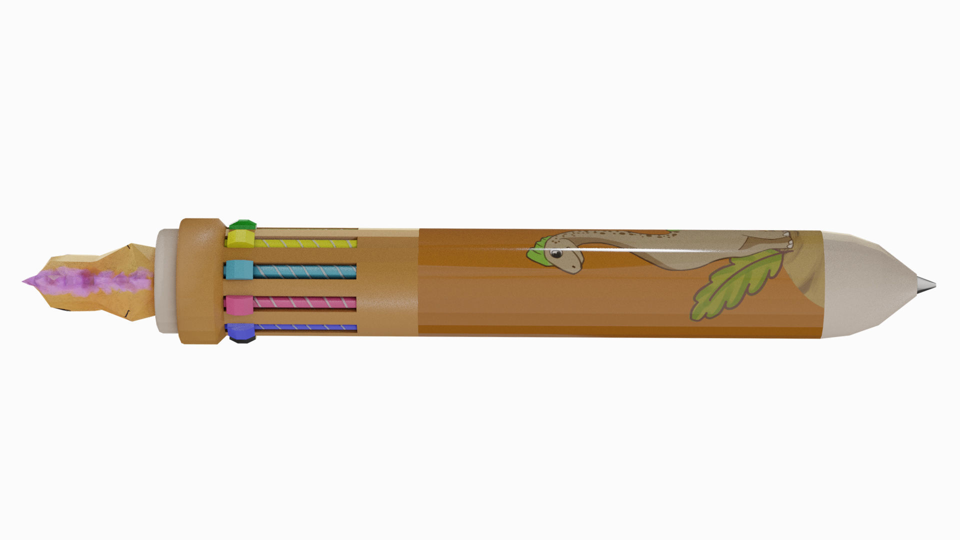 Multicolor Pen Low-poly 3D model_8