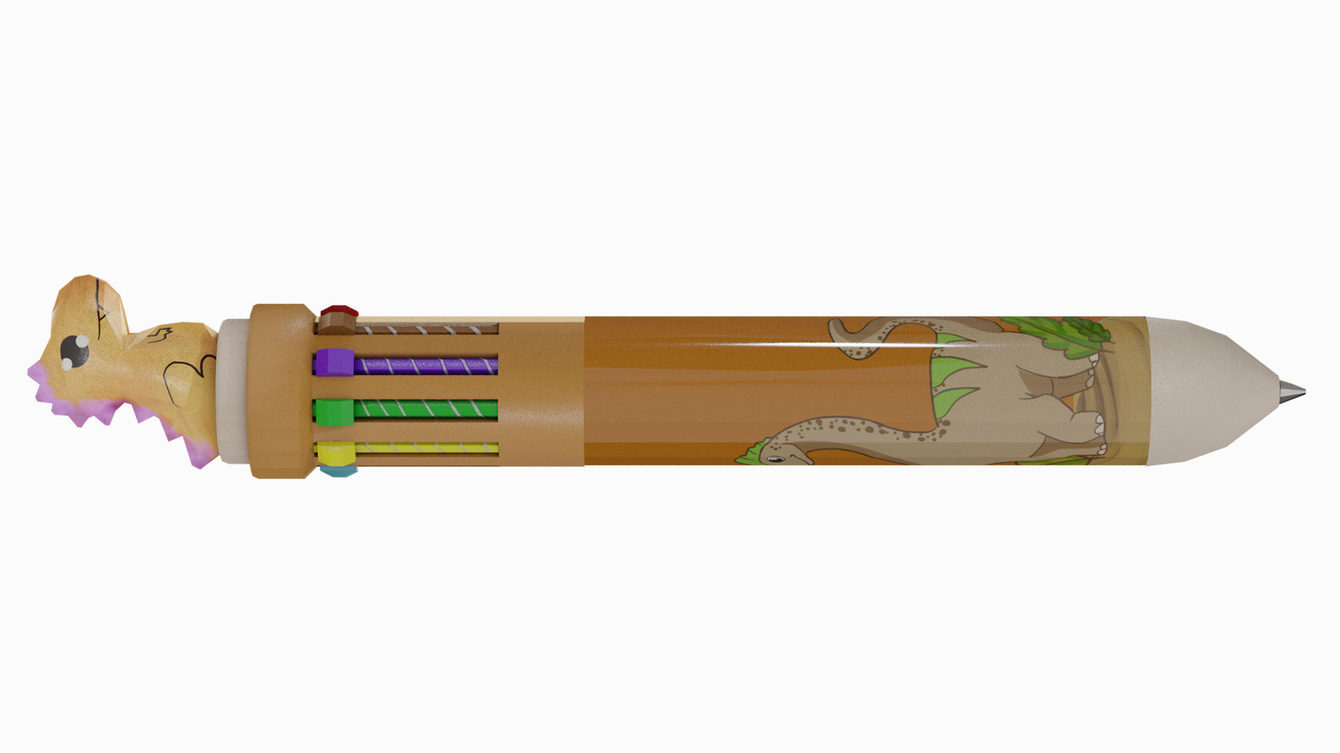Multicolor Pen Low-poly 3D model_6