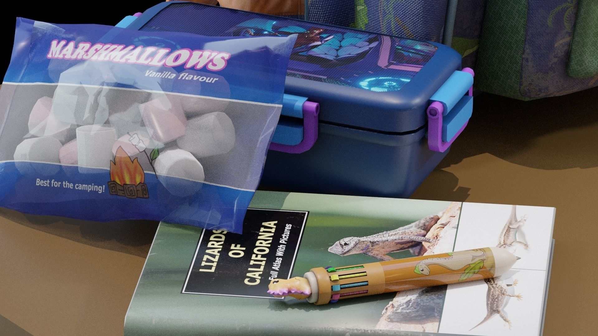 Multicolor Pen Low-poly 3D model_10