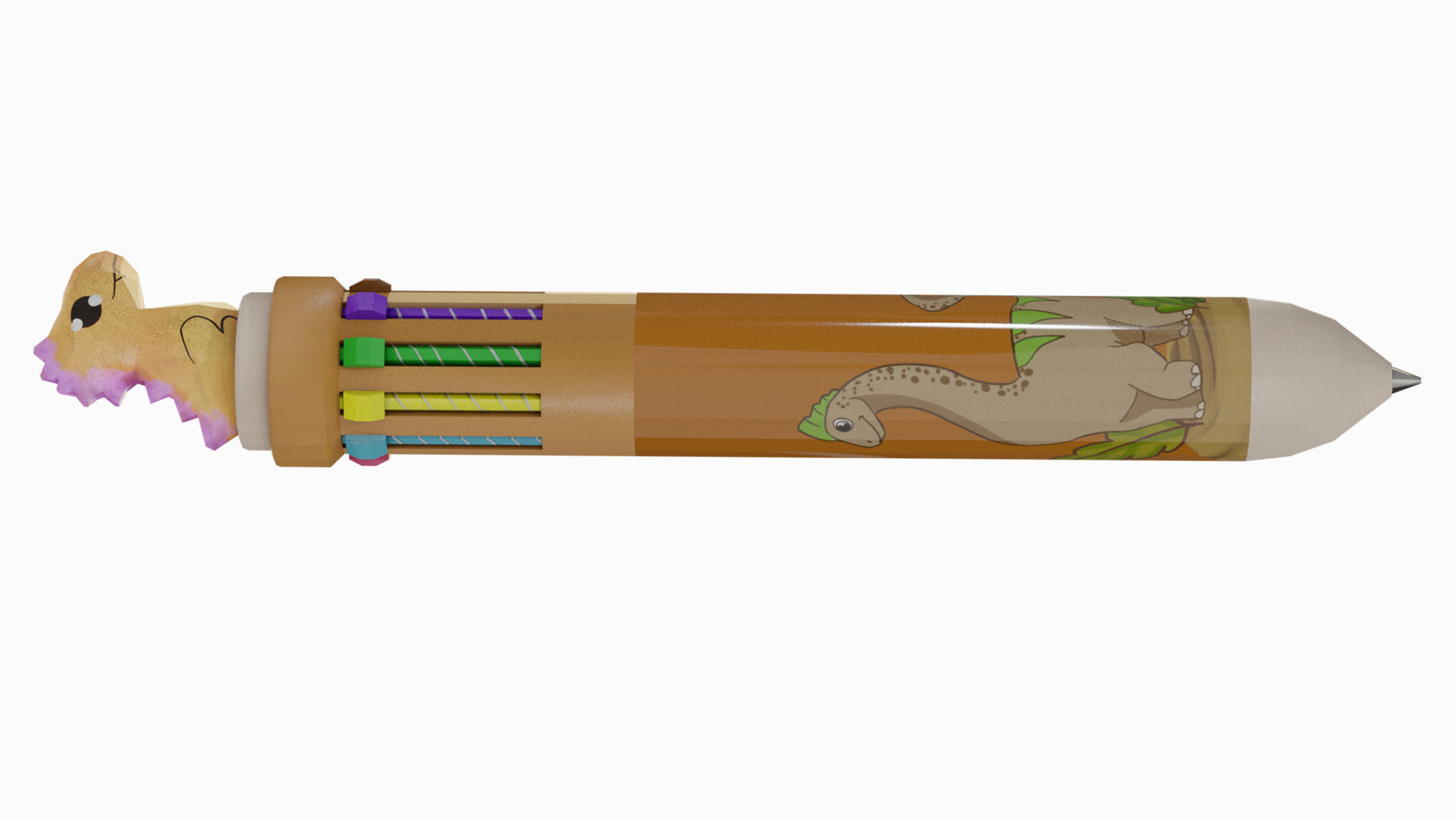 Multicolor Pen Low-poly 3D model_5