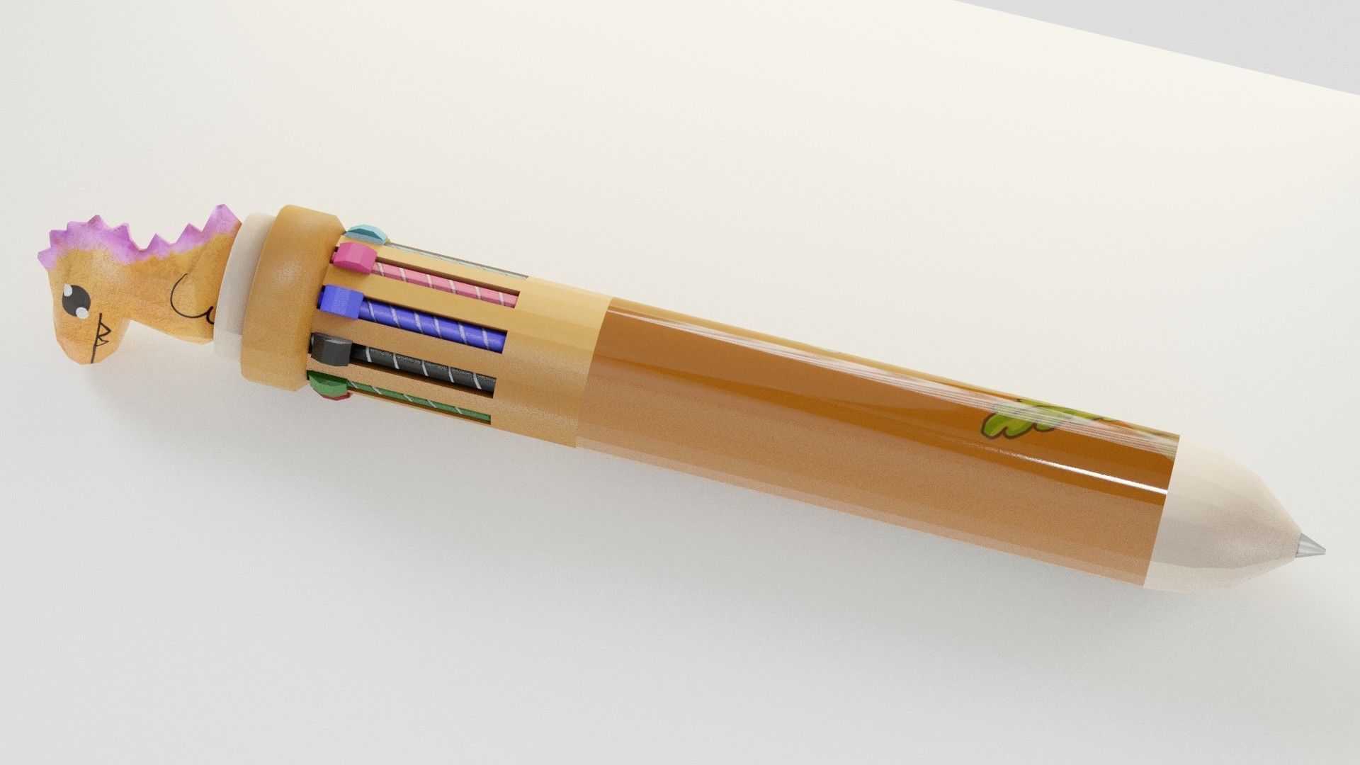 Multicolor Pen Low-poly 3D model_1