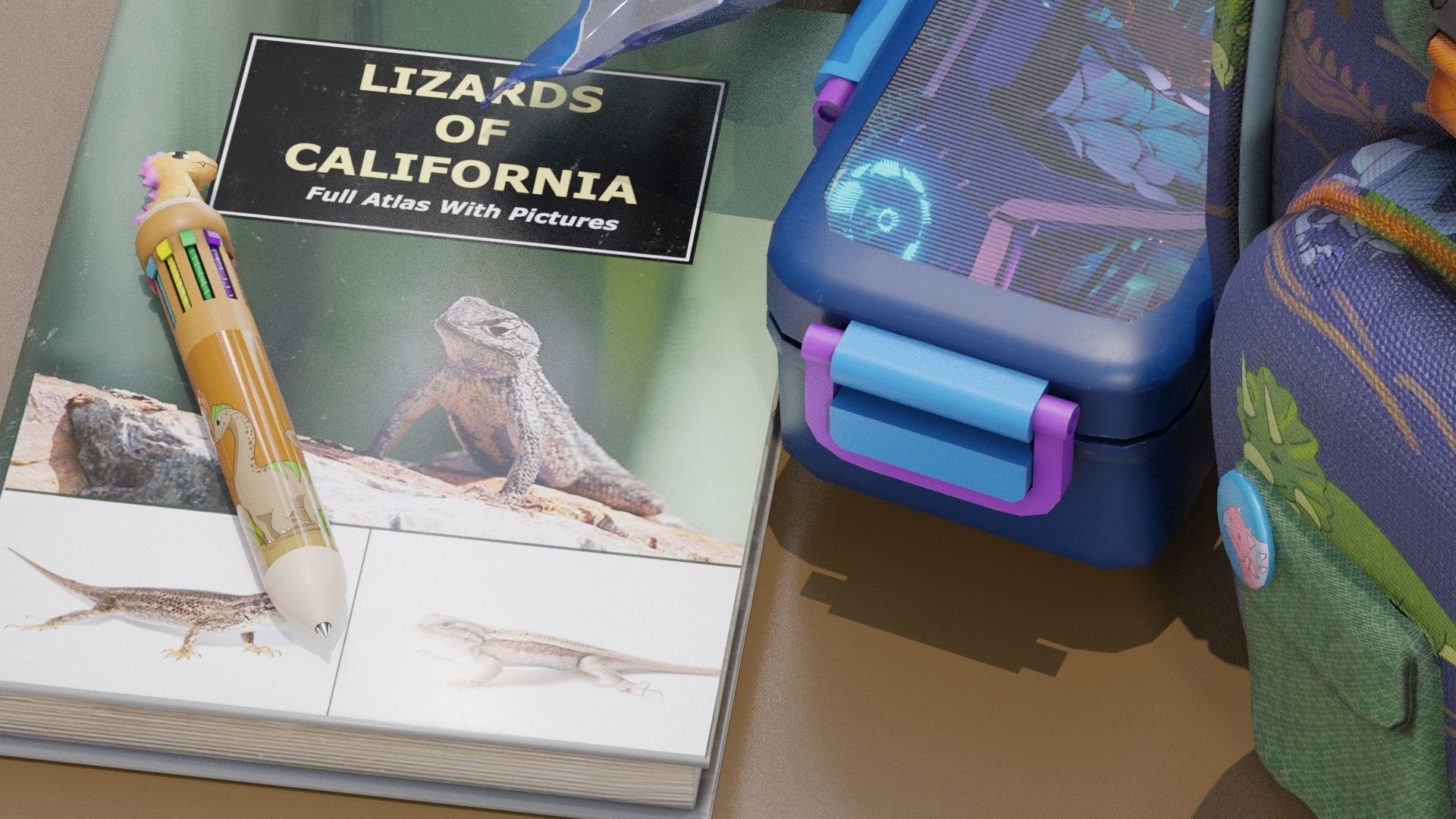 Multicolor Pen Low-poly 3D model_11