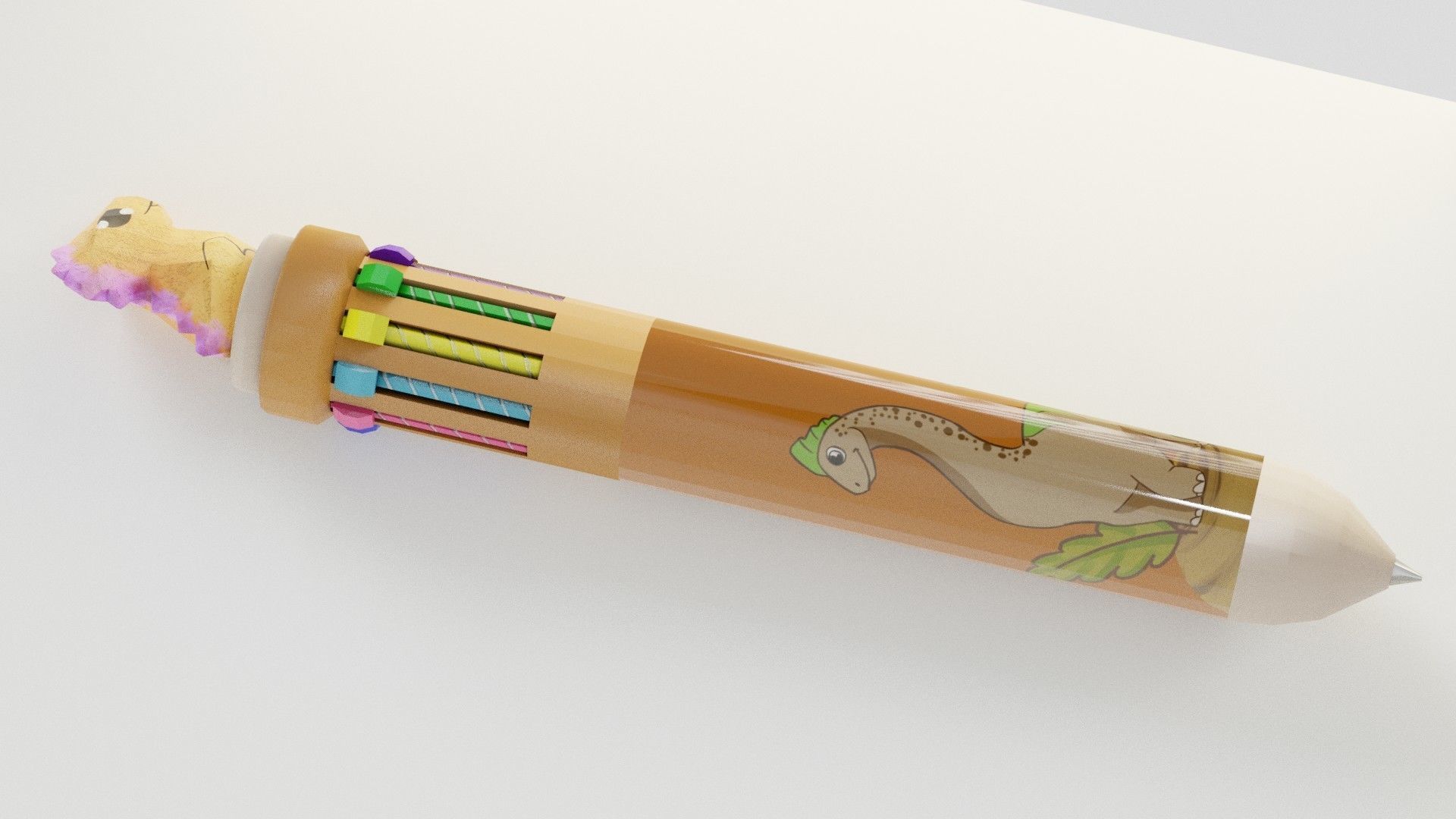 Multicolor Pen Low-poly 3D model_3