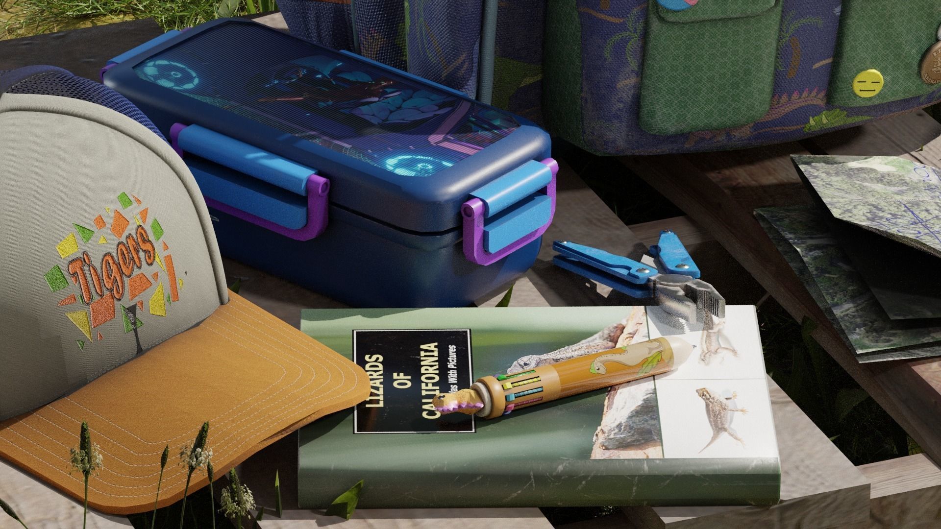 Multicolor Pen Low-poly 3D model_13