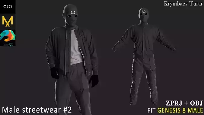 Male Streetwear Nubmer 2 Marvelous Designer project