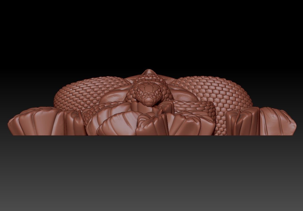 Skull Cross with Flowers and Snake Pendant Necklace 3D print model_2