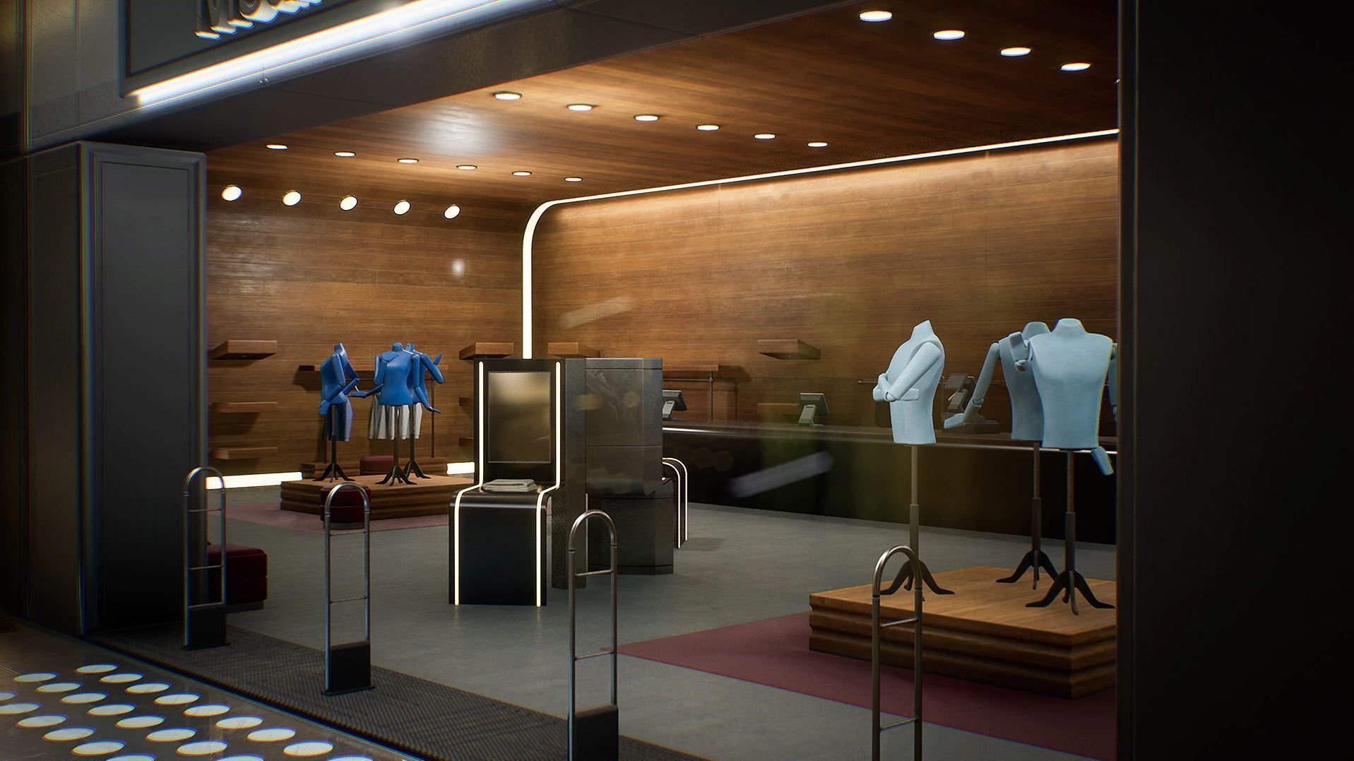 Shopping Mall Environment Kit - UE Low-poly 3D model_3