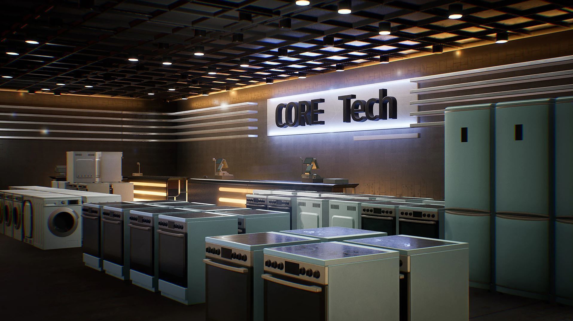 Shopping Mall Environment Kit - UE Low-poly 3D model_2