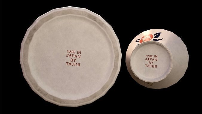 Japanese Sake Kit Low-poly 3D model 4