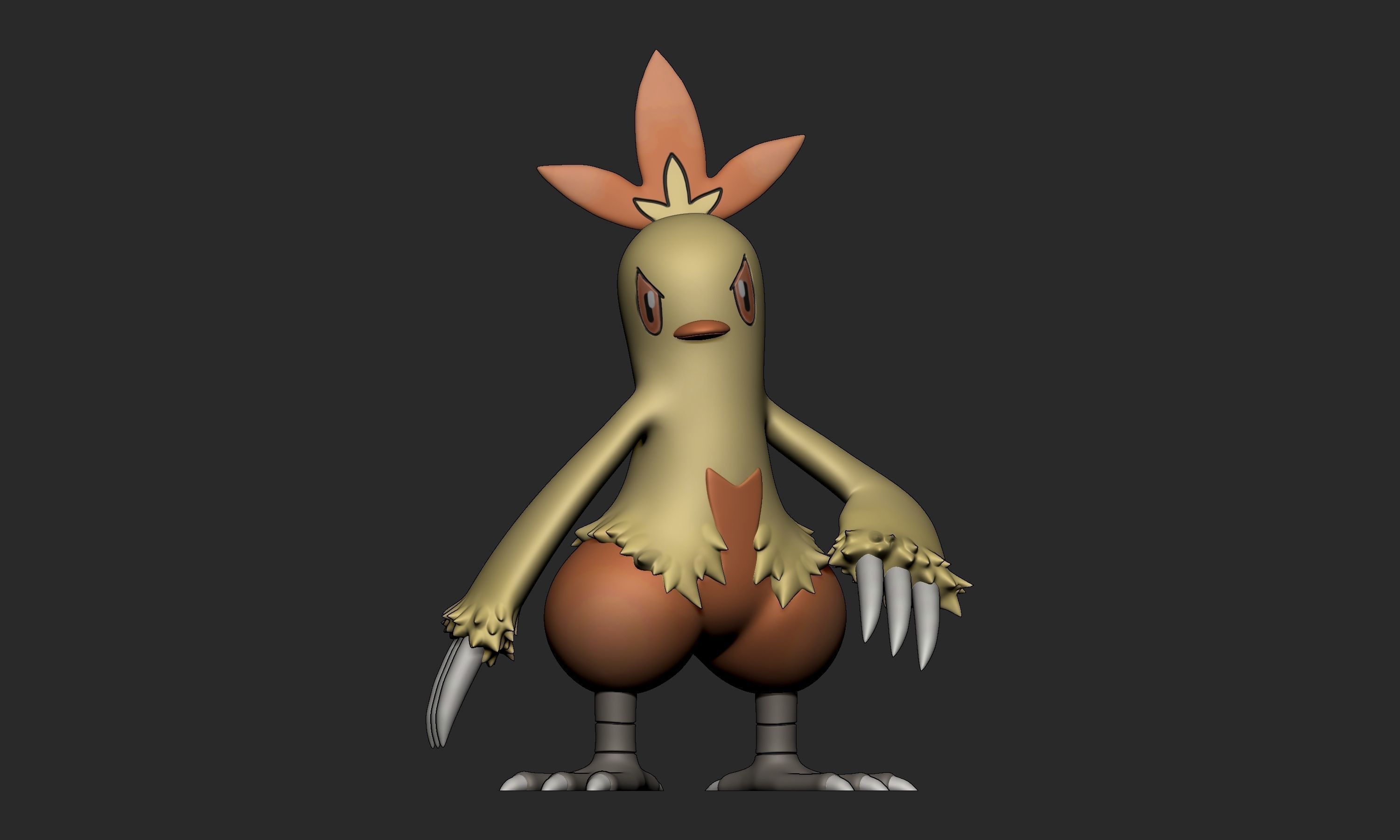 Pokemon - Combusken with 2 poses 3D print model_5