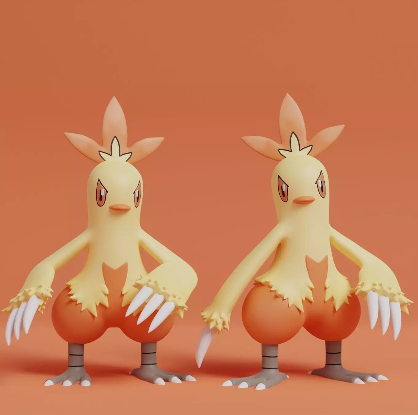 Pokemon - Combusken with 2 poses 3D print model_0