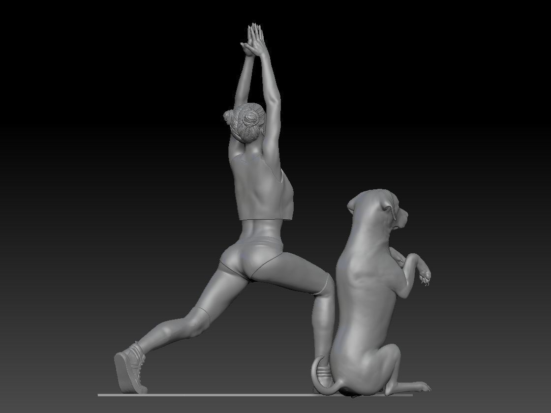 YOGA WITH MY DOG 3 3D print model_6