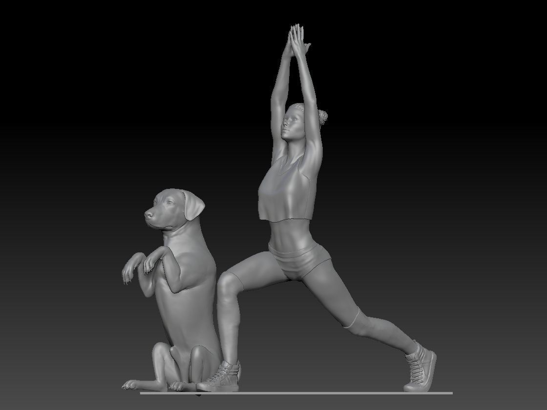 YOGA WITH MY DOG 3 3D print model_2