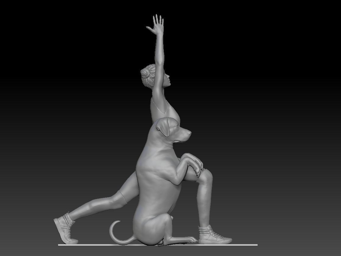 YOGA WITH MY DOG 3 3D print model_7