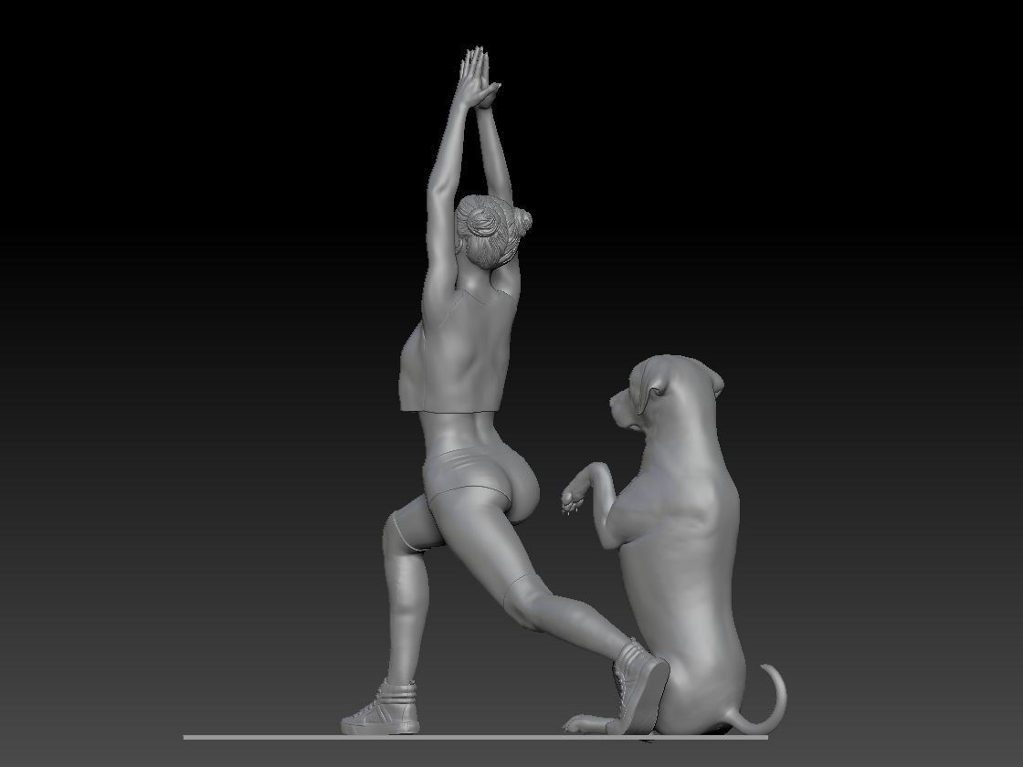YOGA WITH MY DOG 3 3D print model_4