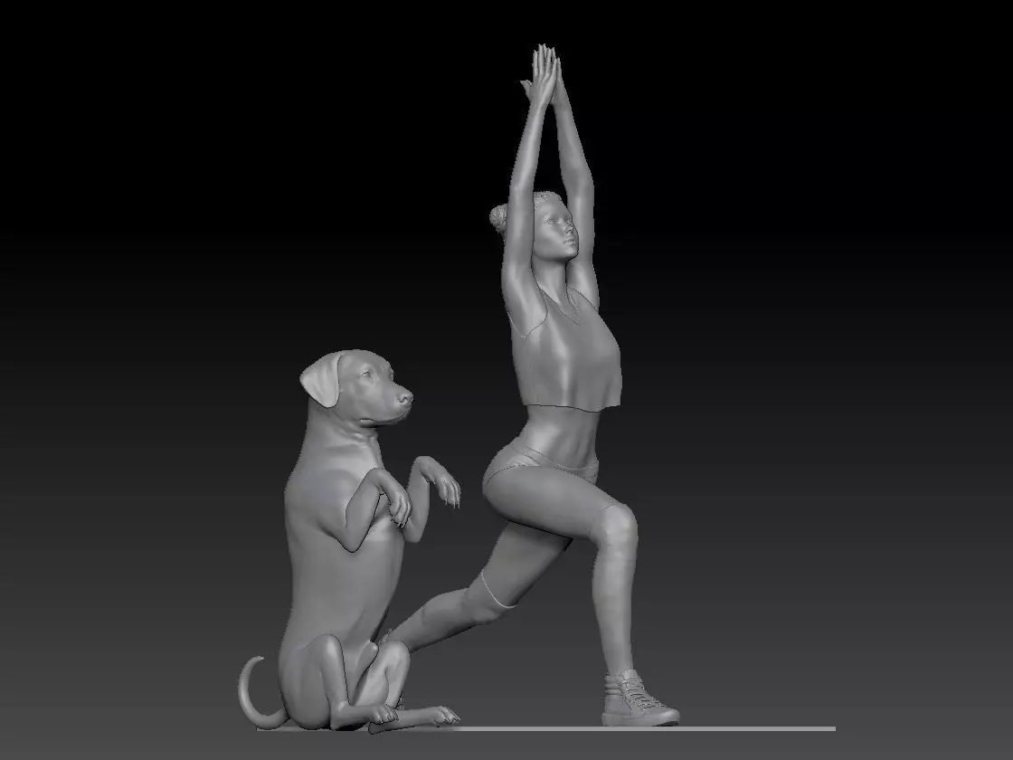 YOGA WITH MY DOG 3 3D print model_0