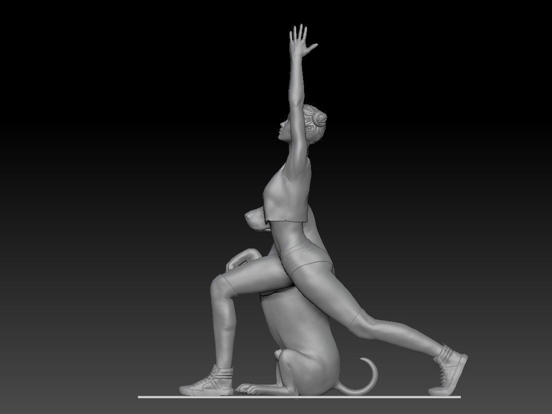 YOGA WITH MY DOG 3 3D print model_3