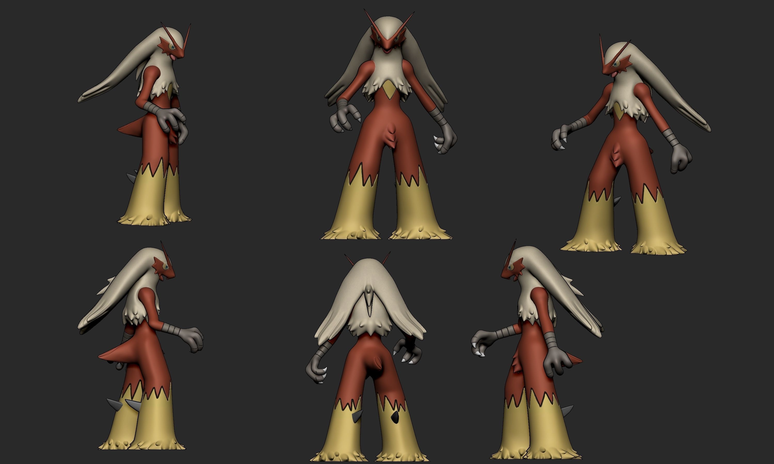 Pokemon - Blaziken with 2 poses 3D print model_2