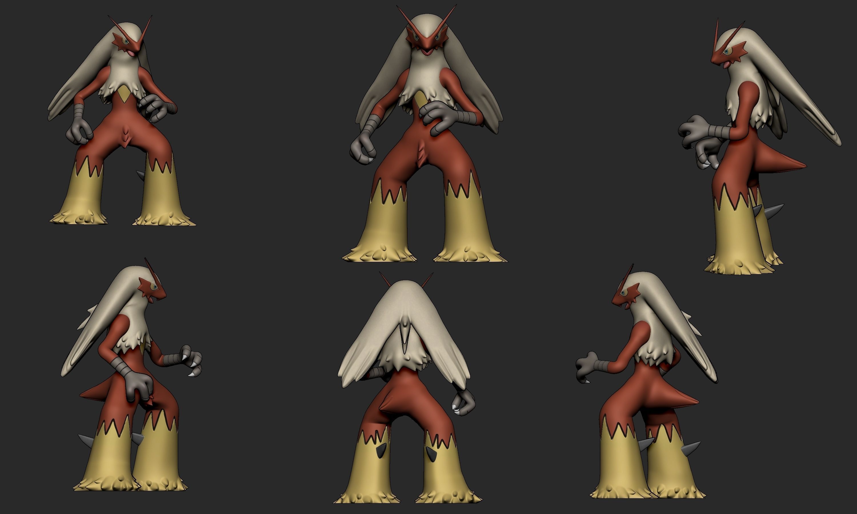 Pokemon - Blaziken with 2 poses 3D print model_6