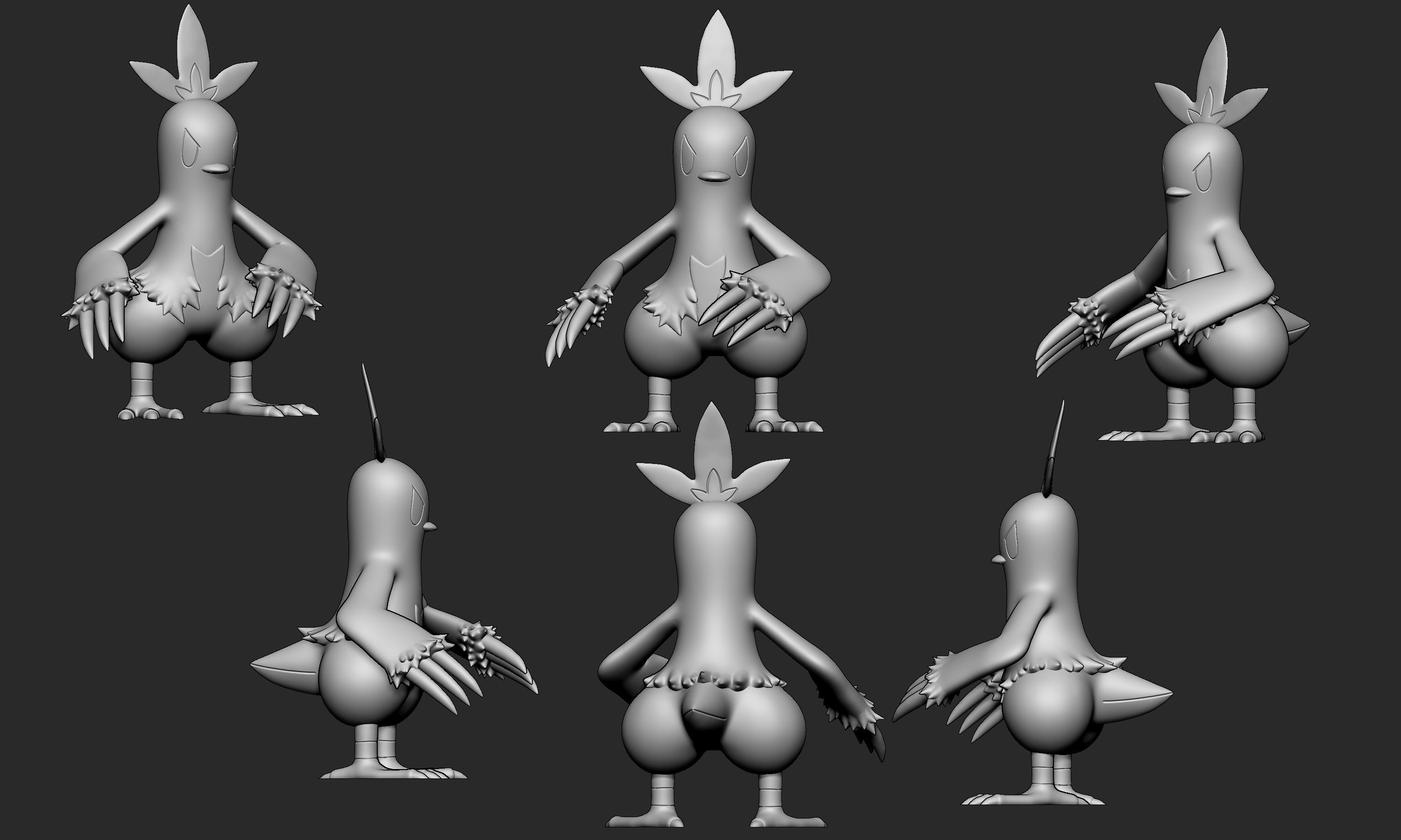 Pokemon - Torchic Combusken and Blaziken  with 2 poses 3D print model_8