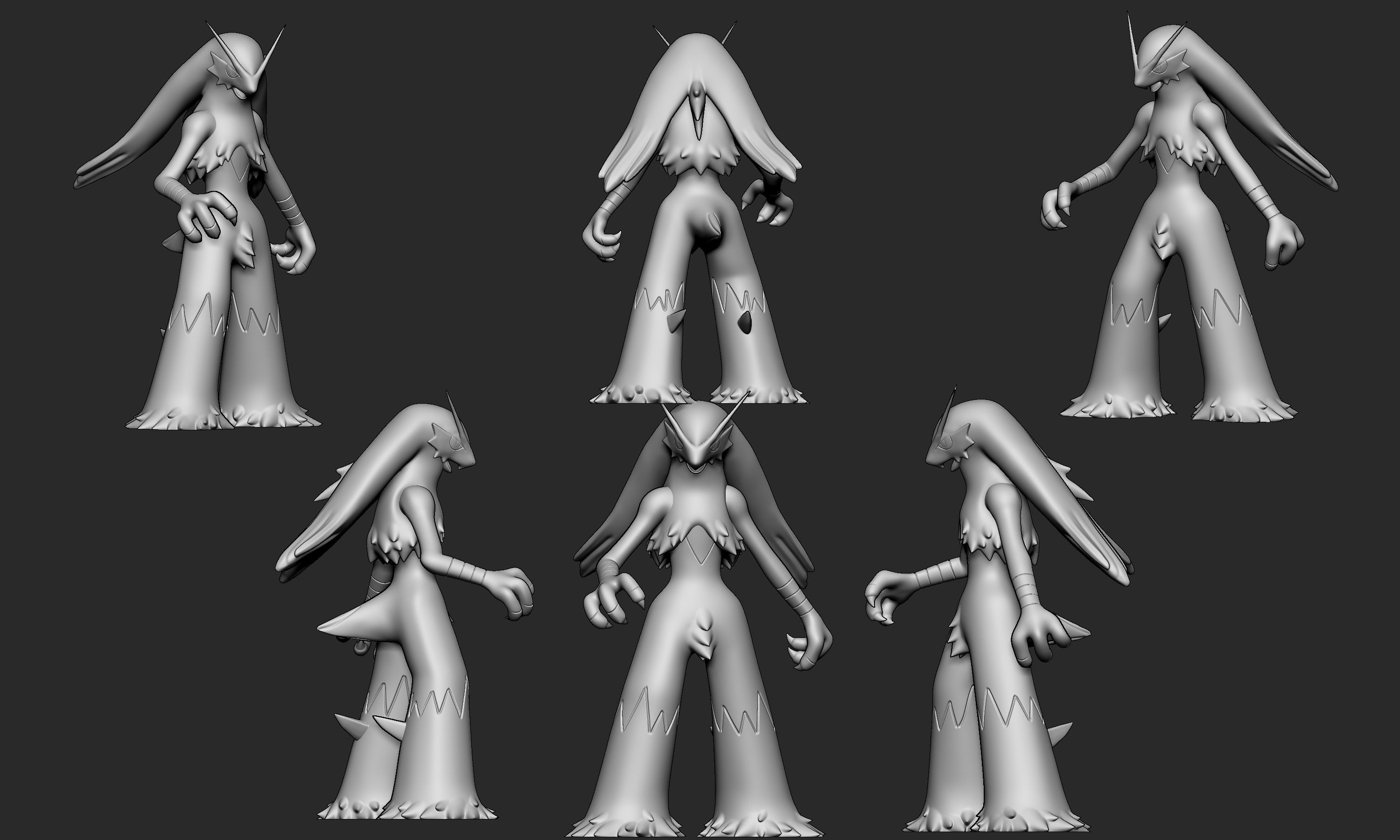 Pokemon - Torchic Combusken and Blaziken  with 2 poses 3D print model_3