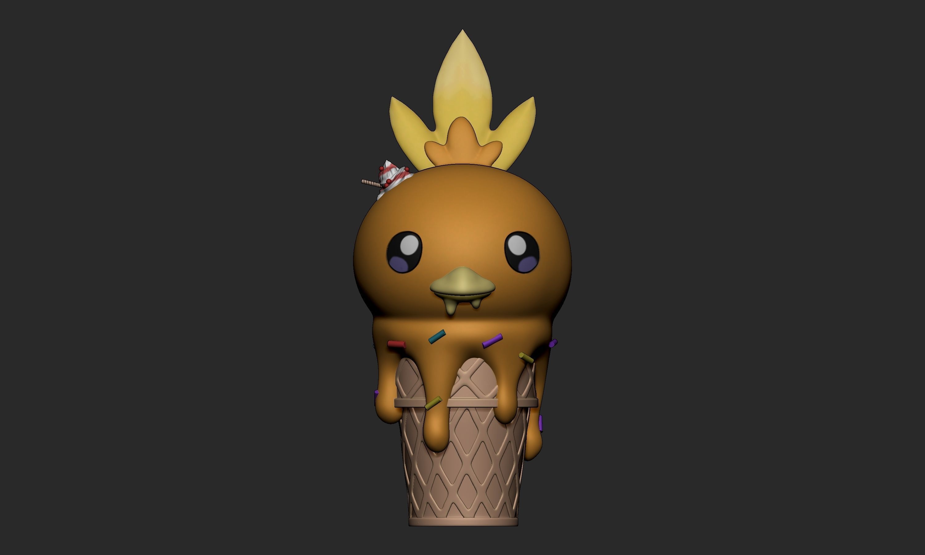 Pokemon - Ice Cream Torchic 3D print model_1