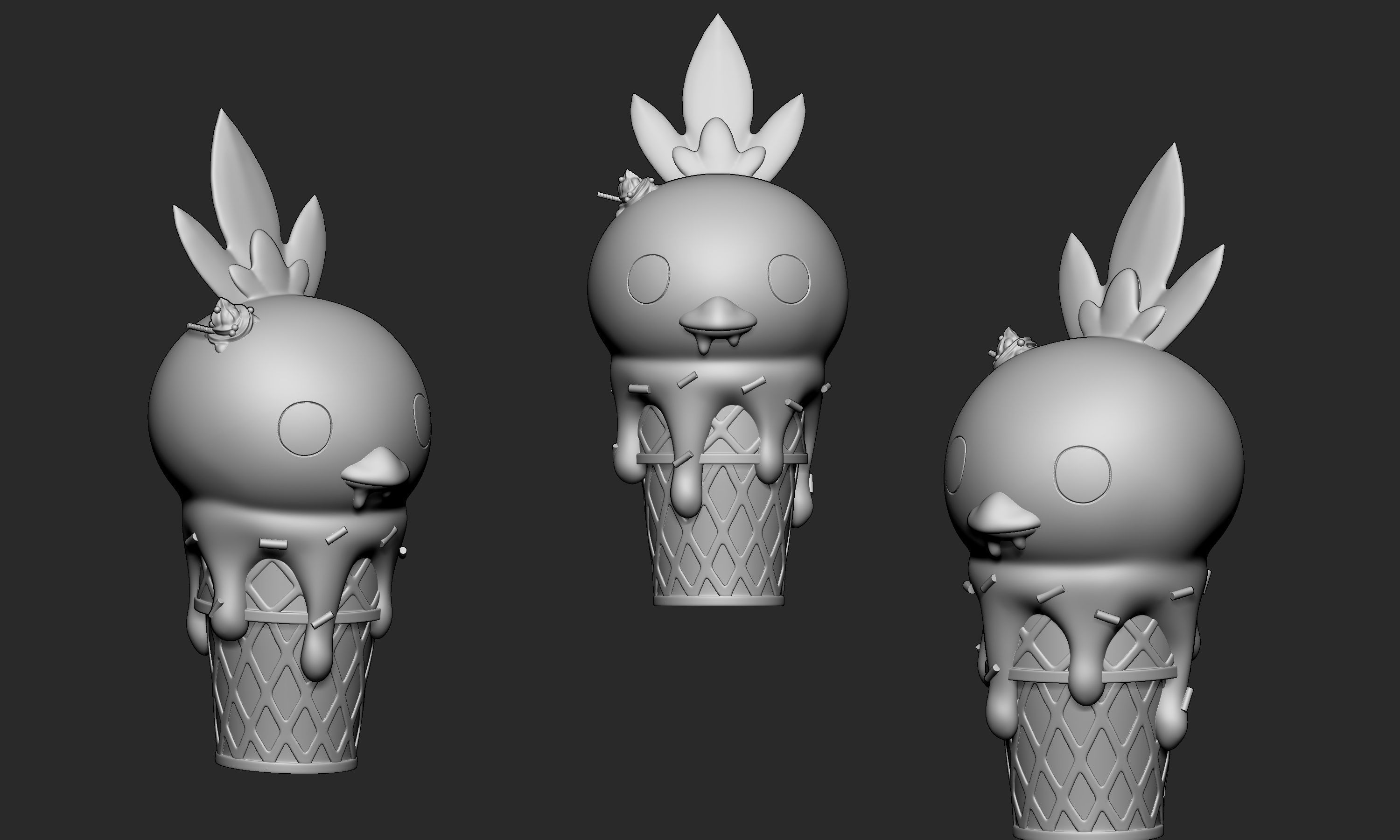 Pokemon - Ice Cream Torchic 3D print model_5