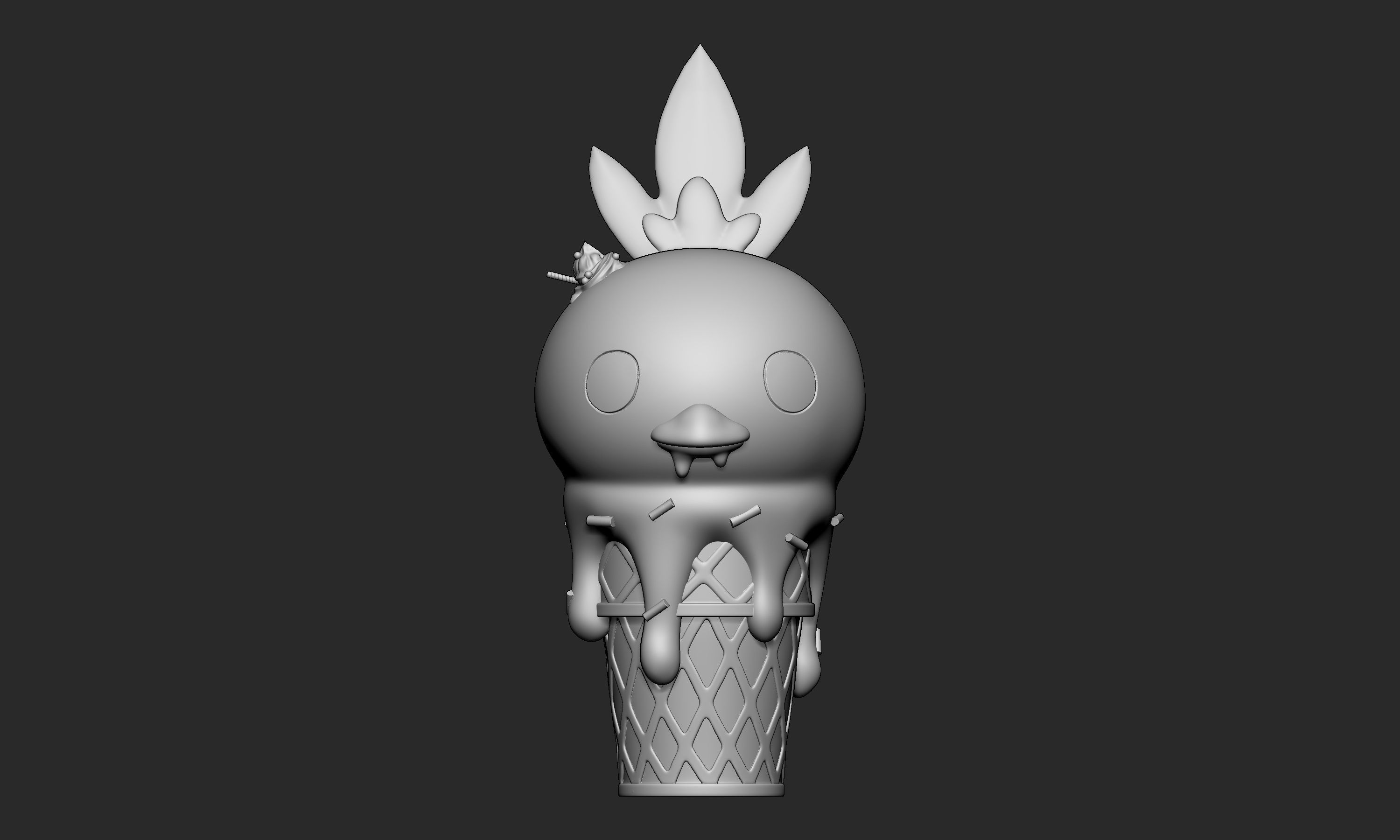 Pokemon - Ice Cream Torchic 3D print model_4