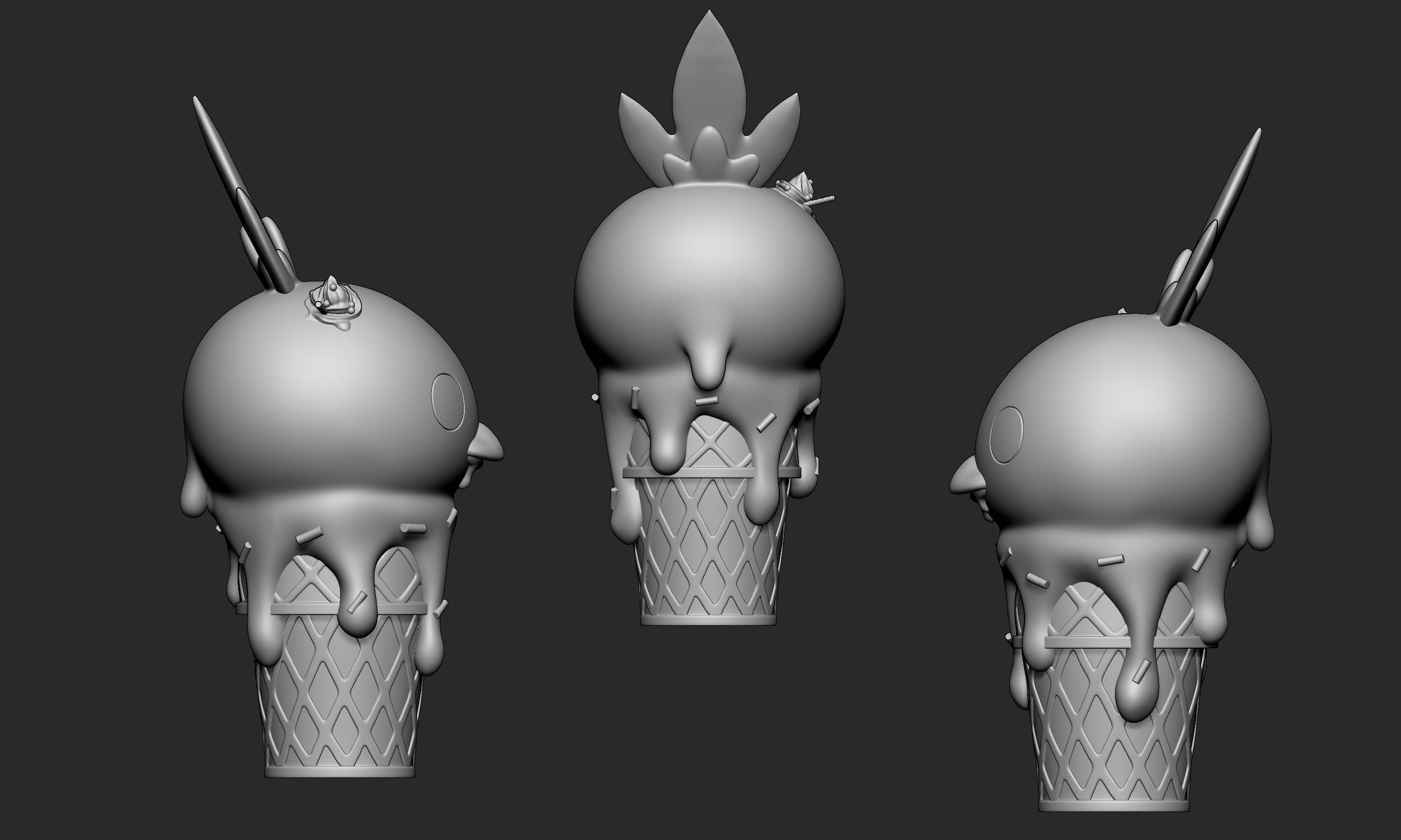 Pokemon - Ice Cream Torchic 3D print model_6